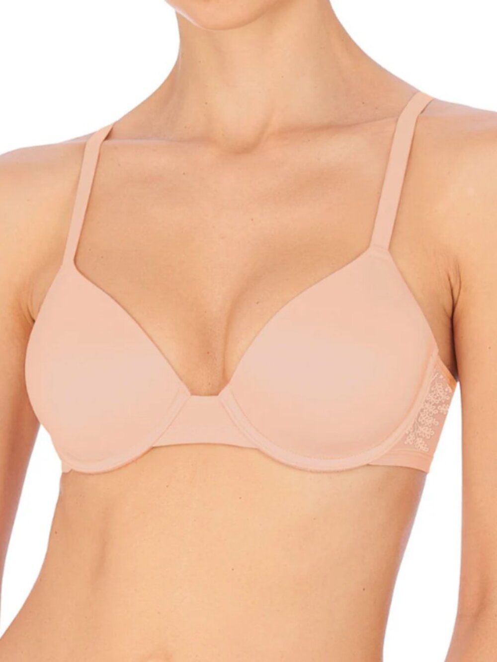 Natori Frame Contour Bra 34DD Cameo Rose Underwire T-Shirt 721310